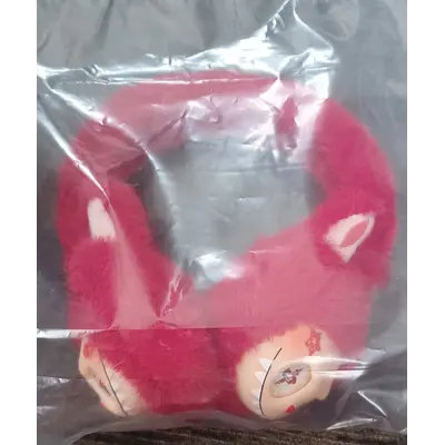 Red labubu earmuffs/headband