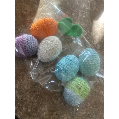 Handmade by Sally crochet eggs set