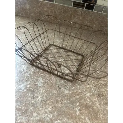 Rusty look metal basket