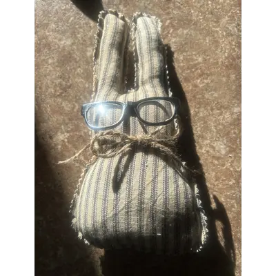 Ham made by Sally primitive Bunny with glasses