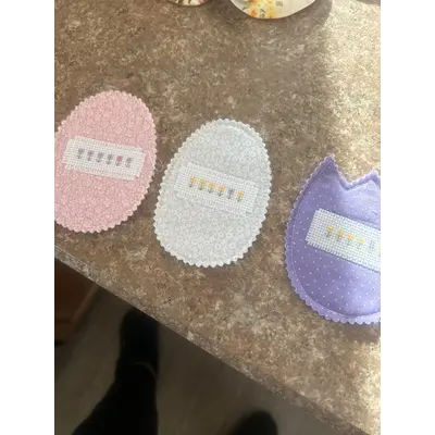 Handmade by Sally egg and tulip Crosstitch set (3)