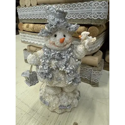 Bobble Snowman Silver