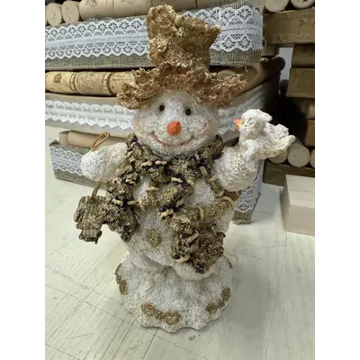 Bobble Snowman Gold