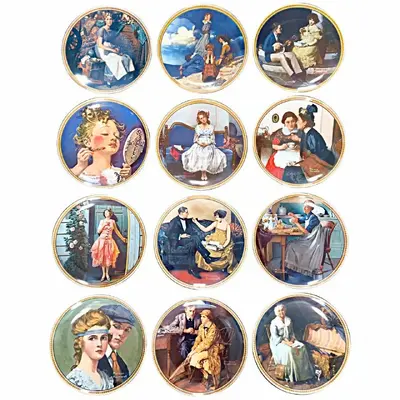 Rediscover Women by Norman Rockwell 12 PC Set of Plates
