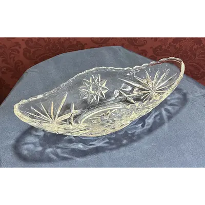 Vintage star of David pattern early American relish dish