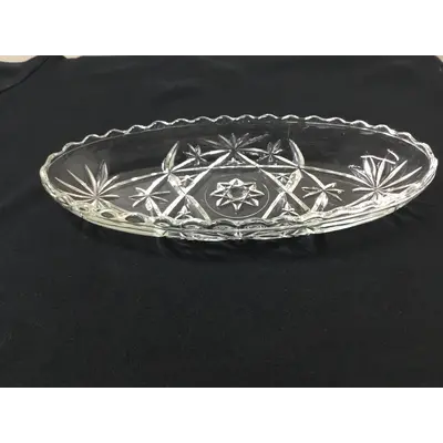 Relish, Dish star of David pattern early American anchor, hocking