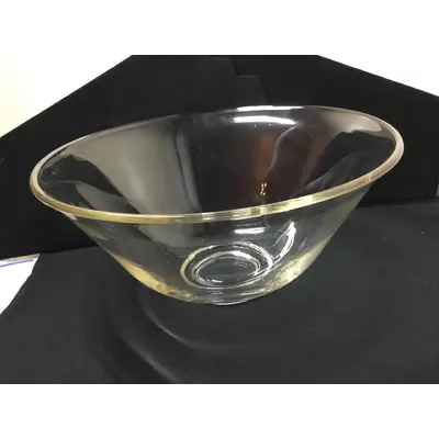 Vintage Marano glass, reflecting bowl in an amber and smoke color