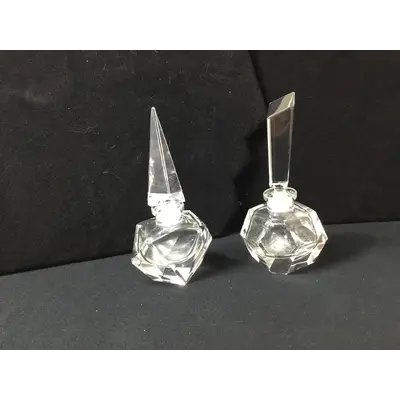 Vintage faceted, crystal art deco, perfume bottles