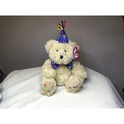 TY beanie, happy birthday bear