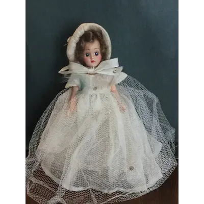 1950s vintage, wedding doll
