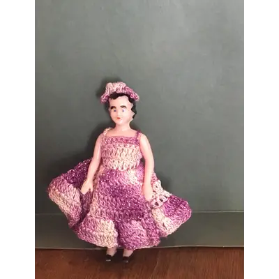 1950s vintage crochet doll